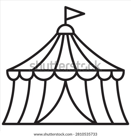 Elegant circus tent with a flag at its peak