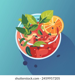 Elegant Citrus Salad Vector Illustration