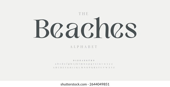 Elegant Classic alphabet logo font. Modern Serif Letter Minimal Fashion Logos. Typography decoration fonts for branding, wedding, invitations, logos. vector illustration
