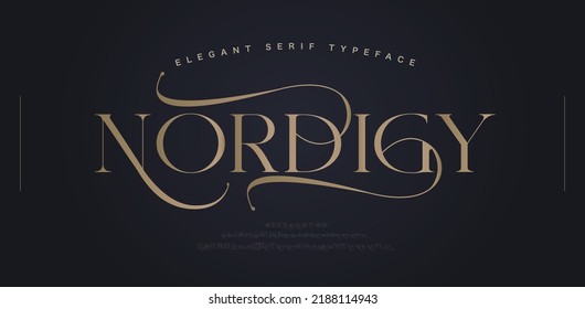 Elegant classic alphabet serif fonts decorative wedding retro concept. Typography Retro vintage alphabet letters fonts and number. vector illustration - Shutterstock ID 2188114943