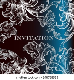 Elegant classic anniversary invitation or menu. Retro vector