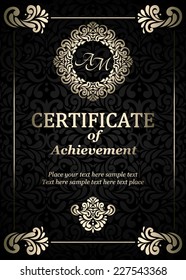 Elegant Classic Certificate of achievement. Vintage frames and border. Easy to use. 