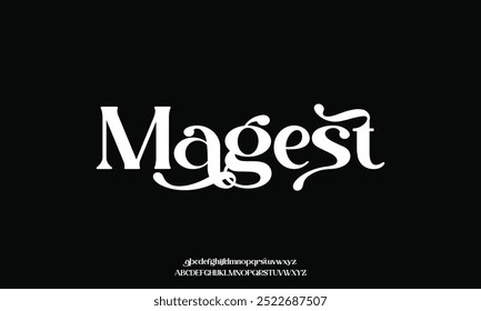Elegant classic classy modern serif alphabet font typeface typography. Vector Illustrator editable.