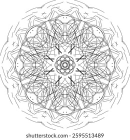 Elegant, classic elements mandala design