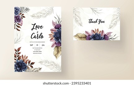 elegant classic floral watercolor invitation card