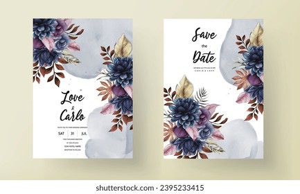 elegant classic floral watercolor invitation card