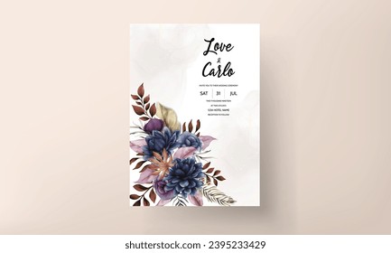 elegant classic floral watercolor invitation card