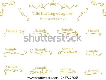 Elegant and classic frame, title and headline design set