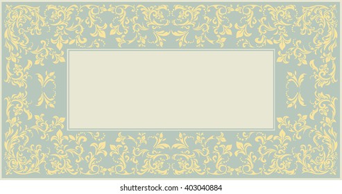Elegant classic frame with vintage ornament can be used for wedding invitation, greeting card , baby shower and more creative designs.