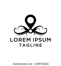 Elegant Classic Point Map Location Icon Vector Logo Template Illustration Design