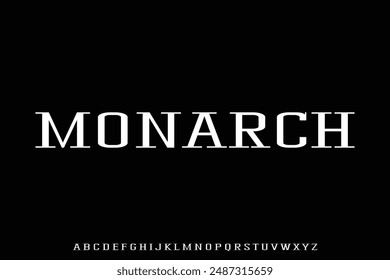 Elegant classic roman monarch serif alphabet display font vector