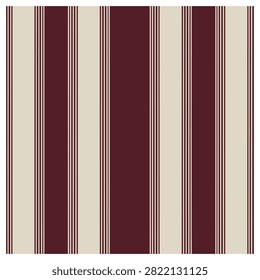 Elegant classic seamless pattern featuring bold vertical stripes in rich burgundy maroon, paired with thin white and cream pinstripes. A regimental, sophisticated design perfect for luxury textiles, men's fashion, and premium packaging.