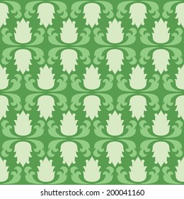 Elegant classic seamless vector wallpaper background pattern design green