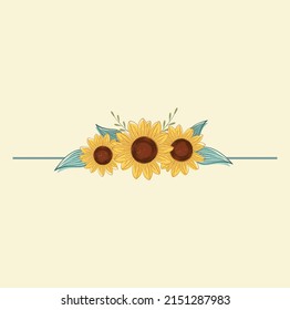 elegant classic sunflower for logo, card and illustration