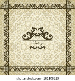 Elegant Classic Vintage card. Vintage frames and border. 