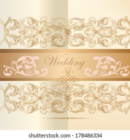 Elegant classic wedding invitation card. Retro vector