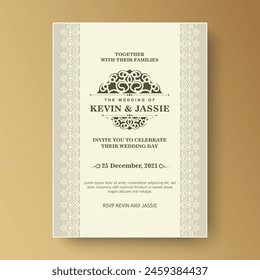 Elegant classic wedding invitation card