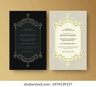 Elegant classic wedding invitation card