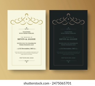 Elegant classic wedding invitation card