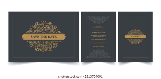 Elegant classic wedding invitation card