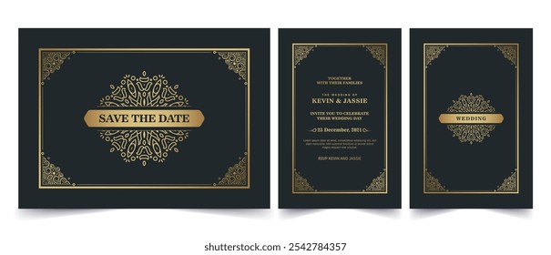 Elegant classic wedding invitation card