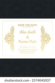 Elegant classic wedding invitation card