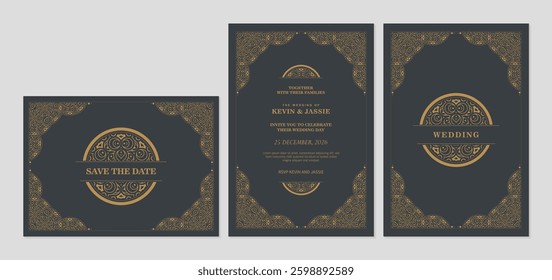 Elegant classic wedding invitation card