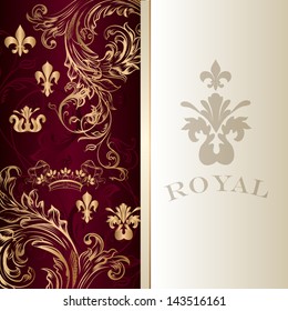 Elegant classic wedding invitation or menu. Retro vector