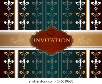 Elegant classic wedding invitation or menu. Retro vector