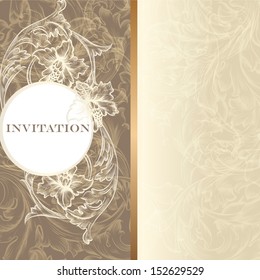 Elegant classic wedding invitation or menu. Retro vector