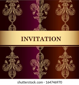 Elegant classic wedding invitation or menu. Retro vector