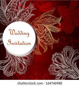 Elegant classic wedding invitation or menu. Retro vector