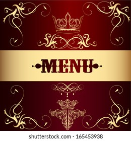 Elegant classic wedding invitation or menu. Retro vector