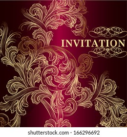 Elegant classic wedding invitation or menu. Retro vector