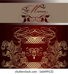 Elegant classic wedding invitation or menu. Retro vector