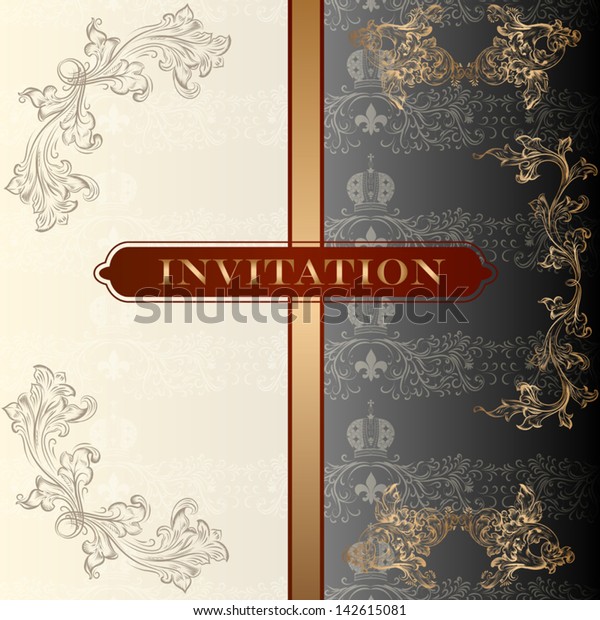 Elegant\
classic wedding invitation or menu. Retro\
vector