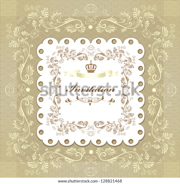 Elegant classic\
wedding invitation. Retro\
vector