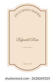 Elegante rótulo clássico com tipografia vintage