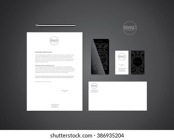 Elegant classical style corporate identity template. Vector illustration.