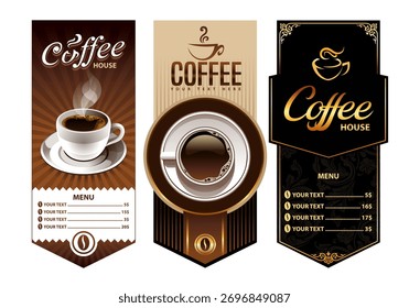 Elegant and classy coffee menu design, perfect for coffee shops.