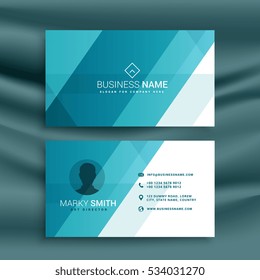 Elegant Clean Blue Business Card Design In Minimal Style