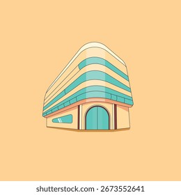 Elegante Ilustración vectorial de edificio limpio