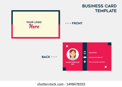 Elegant and Clean Business Card Template Design. Minimalist Style Design. Easy to Use and Customize. Vector Illustration