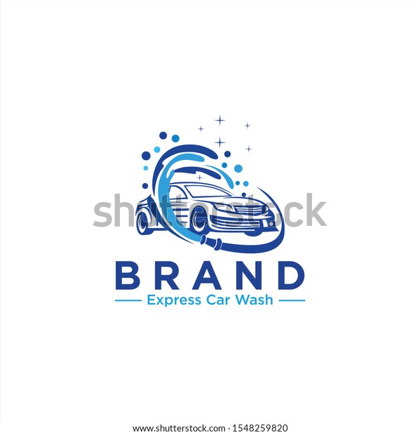 Elegant Clean Car Wash Logo icon emblem symbol
Design stock vector illustration. Flat design blue car wash service
transport
