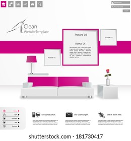 Elegant Clean Minimal Style Website Template Vector Design