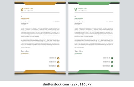 Elegant clean minimalist corporate identity modern business style letterhead design template. Simple abstract creative professional company letterhead template design .