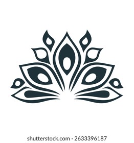 An elegant and clean peacock silhouette made for use in tattoos, fashion prints, stickers, and more