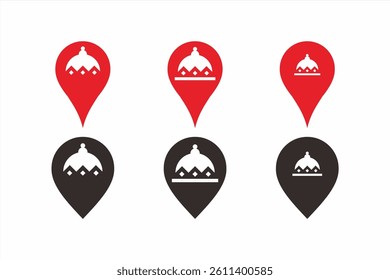 Elegant, clear, bold monastery location vector icon