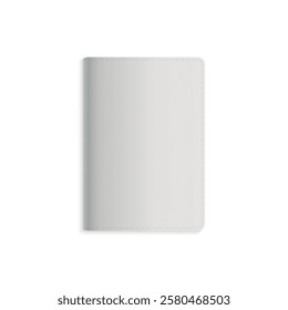 Elegant closed notebook with a light gray textured cover and rounded edges, ideal for minimal designs