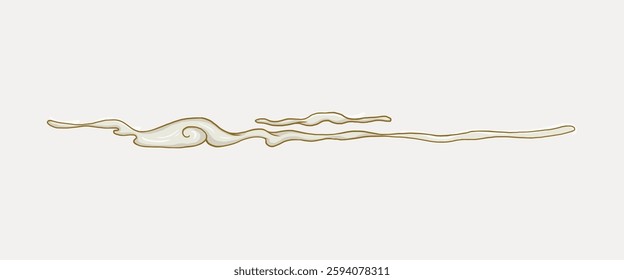 Elegant cloud design with flowing lines. Simple, minimalist cloud art. Delicate cloud pattern on a plain background. Artistic cloud motif in soft tones. Vintage illustration isolated on white, vector.